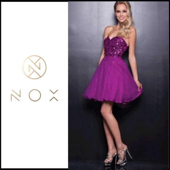 LAST ONE! NWT NOX NARIANNA Magenta Strapless Dress - Picture 2 of 8